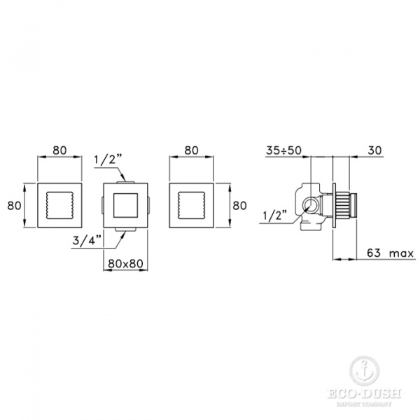 Stella Casanova Встраиваемый смеситель для ванны/душа 3254TR с переключателем, цвет: хром