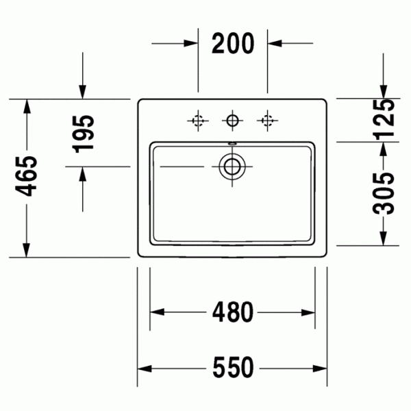 Duravit Vero Раковина 55х46.5 см, 1 отв., цвет: белый