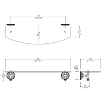 Devon&Devon Diamond Полка стеклянная 60см, подвесной, цвет: бронза