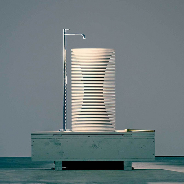 Antonio Lupi Introverso Раковина 45х85см, без отв., без перелива, с д/клапаном, сифоном, слив в пол, мрамор, цвет: Marmo Carrara