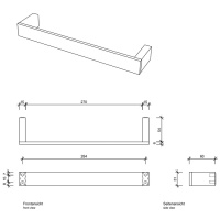 Decor Walther Contract Полотенцедержатель 30 см, цвет: черный матовый
