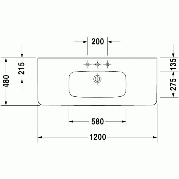 Duravit DuraStyle Раковина 120х48 см, 1 отв., цвет: белый