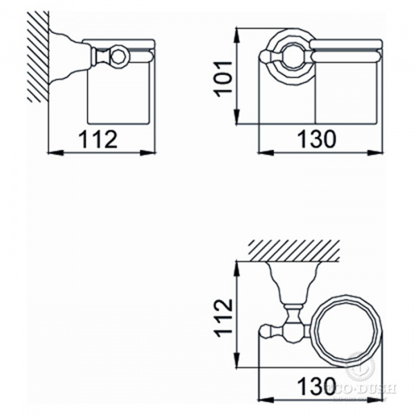 HUBER Croisette Стакан подвесной, цвет: бронза/белый