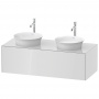 Duravit White Tulip Тумбочка подвесная 40.8x130x55 см, 2 раковины, 1 выдвижной ящик, цвет: белый высокоглянцевый