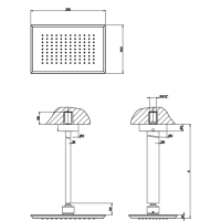 Gessi Eleganza Верхний душ потолочный, высота от 115 до 1865мм, цвет: хром