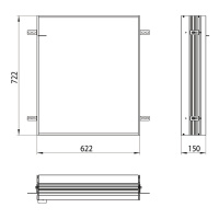 EMCO Prime Монтажная рама для встраиваемого шкафа 60, B62.2xH72.2см