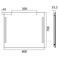 EMCO Зеркало премиум со LED подсветкой, B80xH70см