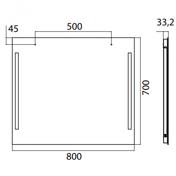 EMCO Зеркало премиум со LED подсветкой, B80xH70см