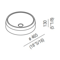Agape Lariana Раковина 46.5x13 см, без отв., круглая, мрамор Carrara, цвет: белый