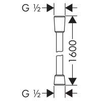Hansgrohe Isiflex’B Душевой шланг 1600 мм, цвет: серебристый металлик