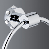 THG Mossi Полотенцедержатель - кольцо 18см., подвесной, цвет: хром/прозрачный хрусталь