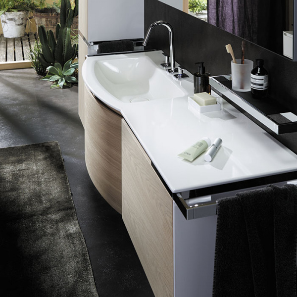 Burgbad Yso Комплект подвесной мебели 158x49x45 см, цвет: белый глянец/аутентичный дуб