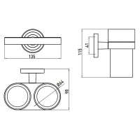EMCO Polo Стакан подвесной, двойной, цвет: хром