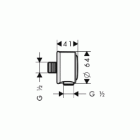 Axor Montreux Fixfit шланговое подсоединение, ½’, цвет: полированное золото