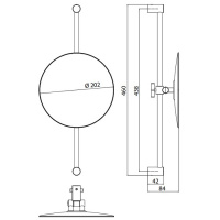 EMCO Pure Зеркало косметическое, Ø202мм, настенное, регулир., 3x кратное увеличение, подвесной, цвет: хром