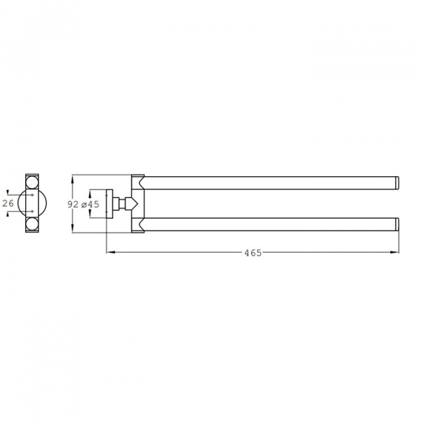 EMCO Eposa Держатель полотенец,  двойной, поворотный, 46.5см, подвесной, цвет: хром