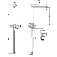Gessi Eleganza Смеситель для раковины на 1 отверстие, высокий, с донным клапаном, цвет: хром