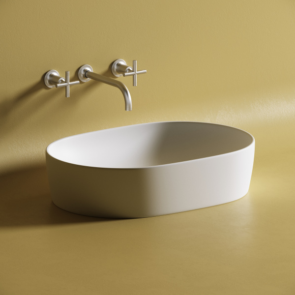 Умывальник чаша накладная овальная (цвет Белый Матовый) Element 600*415*135мм Ceramica Nova белый матовый 