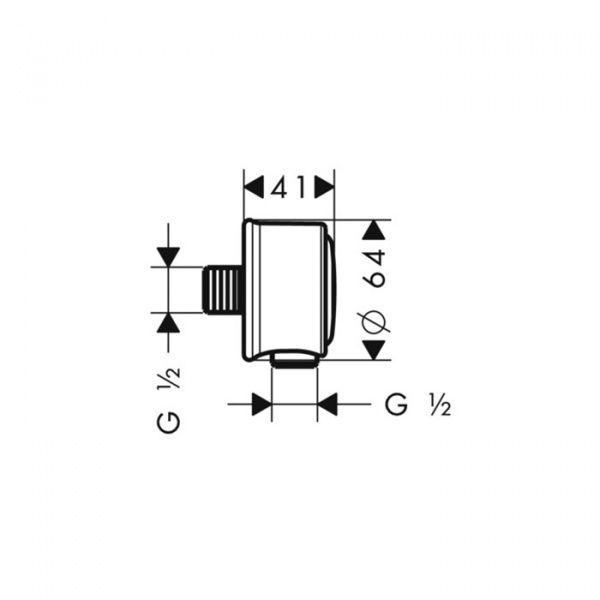 Hansgrohe Croma 100 Угловой соединитель (для смесителя скрытого монтажа), цвет: цвет: шлифованый никель