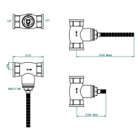 THG Корпус вентиля 1/2" встраиваемый в стену для холодной воды, правый