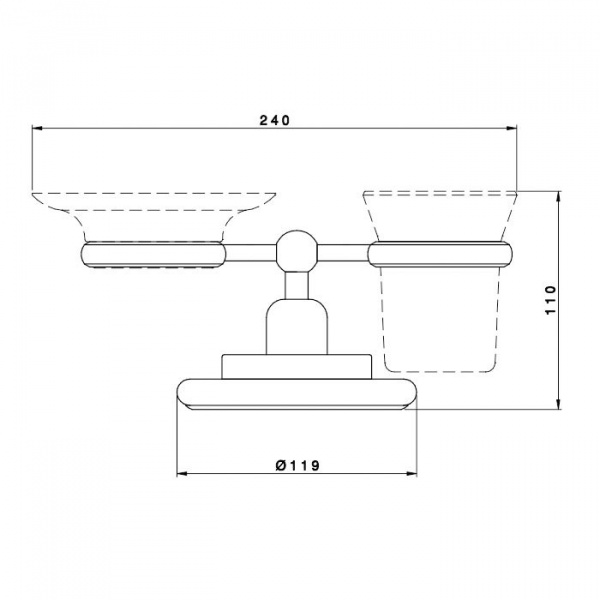 Nicolazzi Liberty Держатель для стакана и мыльницы, настольные, цвет: хром