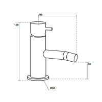 Kerasan Nolita Смеситель для биде на 1 отв., без донного клапана, излив 95мм, цвет: белый матовый