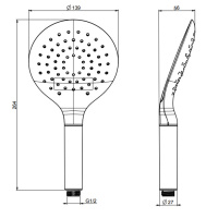 Carlo Frattini Wellness Ручной душ, 3 режима, цвет: хром