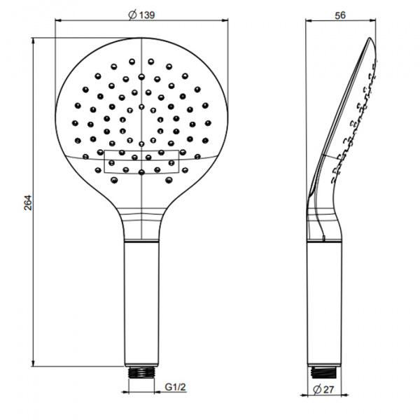 Carlo Frattini Wellness Ручной душ, 3 режима, цвет: хром