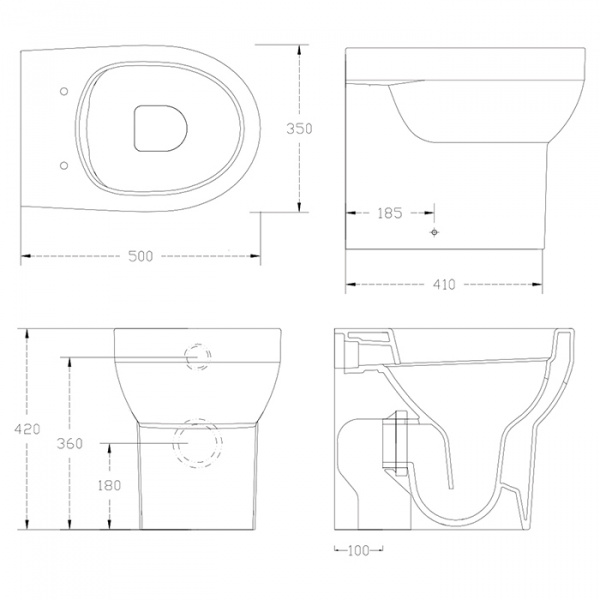 Artceram Smarty Унитаз напольный безободковый 37х50 см, слив универсальный, без креплений, цвет: белый