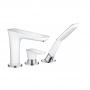 Hansgrohe Pura Vida Смеситель на край ванны, на 3 отверстия, цвет: хром/белый