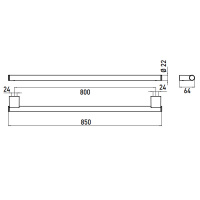 EMCO System2 Держатель полотенец, 80см, подвесной, цвет: хром