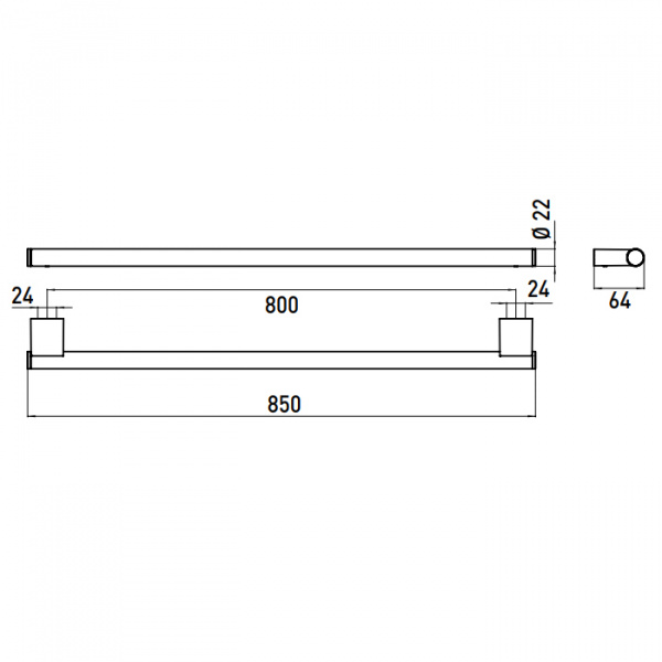 EMCO System2 Держатель полотенец, 80см, подвесной, цвет: хром