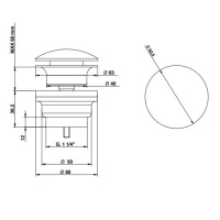 Bongio Time 2020 Донный клапан 1 1/4, матовая сталь
