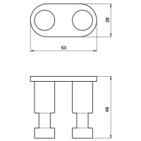EMCO Eposa Крючок двойной, подвесной, цвет: хром