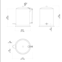 Devon&Devon Waltz Ведро для мусора, с крышкой и педалью, напольный, цвет: никель сатинированный