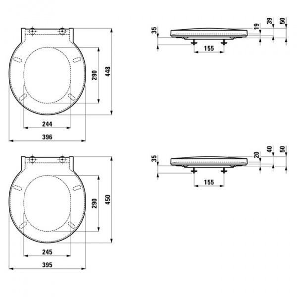 Laufen VAL Сиденье для унитаза 45x39.5x5см с микролифтом, цвет: белый