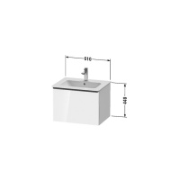 Duravit D-Neo Тумбочка подвесная 44x61x46.2 см, раковина, 1 ящик, цвет: белый высокоглянцевый