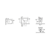Kerasan Tribeca Биде подвесное 54х35см, c 1 отв под смеситель, c креплением WB9N, цвет: Nocciola