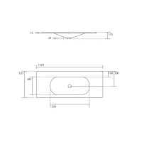 Kerasan Shape Раковина 122х52см, встраиваемая, с 1 отв., цвет: черный матовый
