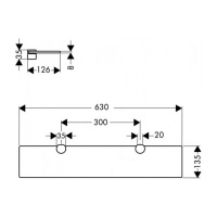 Axor Uno Полочка стеклянная, подвесной, цвет: хром