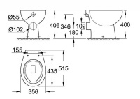 Приставной унитаз Grohe Bau Ceramic 39430000