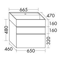 Burgbad Yumo Комплект подвесной мебели 66x47x64 см, цвет: серый