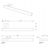 Decor Walther Bar HTH Полотенцедержатель 25см, подвесной, цвет: золото