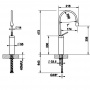 Gessi Goccia Смеситель для раковины на 1 отверстие, высокий, излив 174мм R=90, с фиксированным носиком, цвет: хром