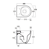SIMAS Vignoni Унитаз напольный XS 37х48 см, цвет: белый