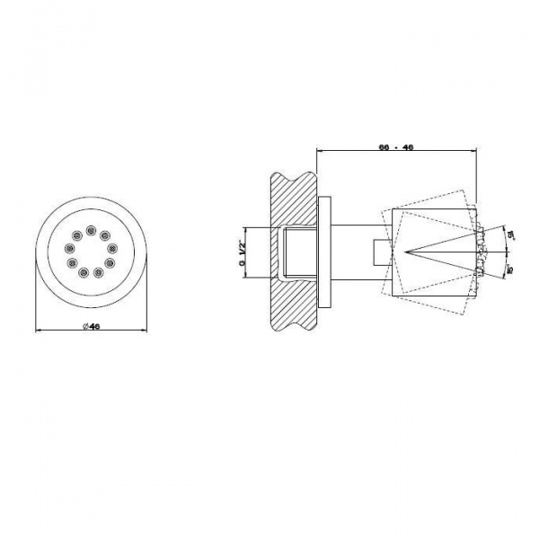 Gessi Body Jets Поворотная боковая форсунка, цвет: хром