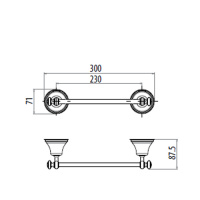 Gattoni Vivaldi  Полотенцедержатель 30см, подвесной, цвет: хром