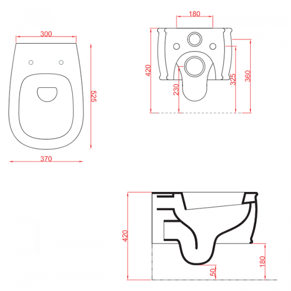 Artceram Atelier Унитаз подвесной, 52х37см, безободковый, с крепежом, цвет: белый, сиденье на выбор