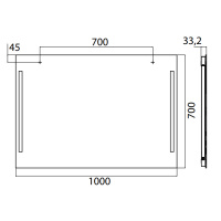 EMCO Зеркало премиум со LED подсветкой, B100xH70см