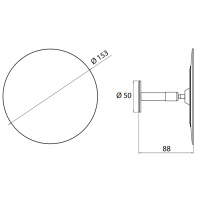 EMCO Pure Зеркало косметическое, Ø200мм, настенное, одинарный, самоклеющееся, 5x кратное увеличение, подвесной, цвет: хром